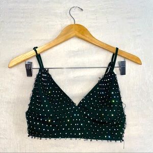 Hot & Delicious Emerald Green Jeweled Bra Top
